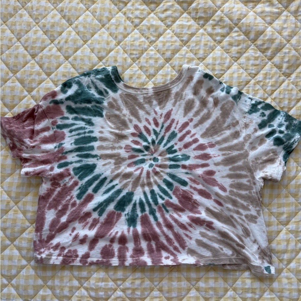 Tie-Dye Short Sleeve Cropped T-Shirt XL